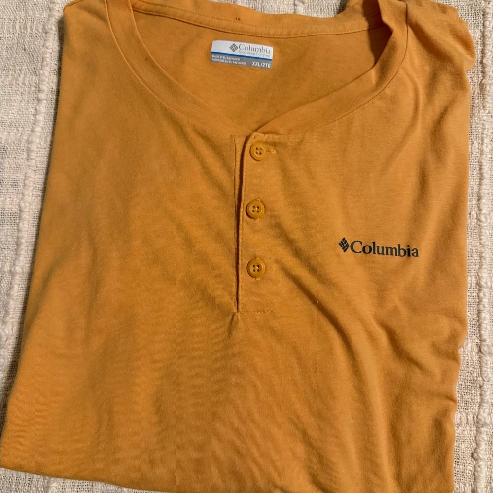 Columbia Men's Mustard Button Down Shirt